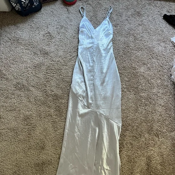 Silver strappy maxi dress